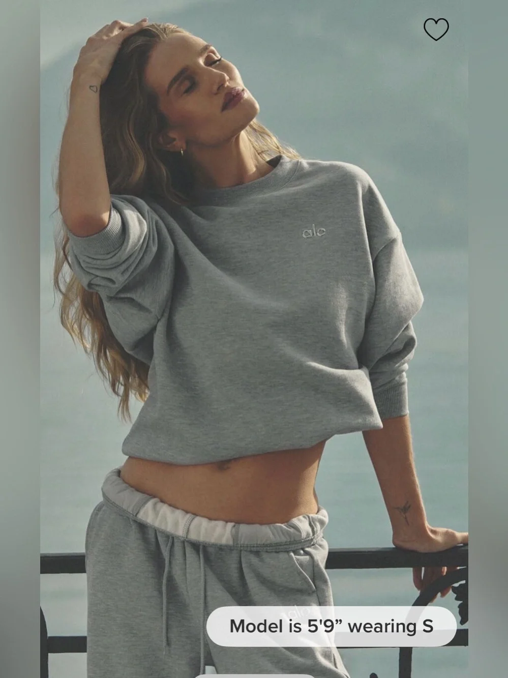 Alo Accolade Crewneck Sweatshirt Athletic Heather Grey LA clean girl oversized